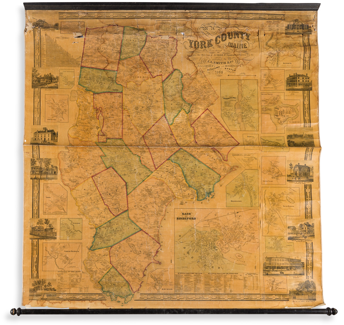 (MAINE.) J. Chase, Jr. Map of York County Maine.